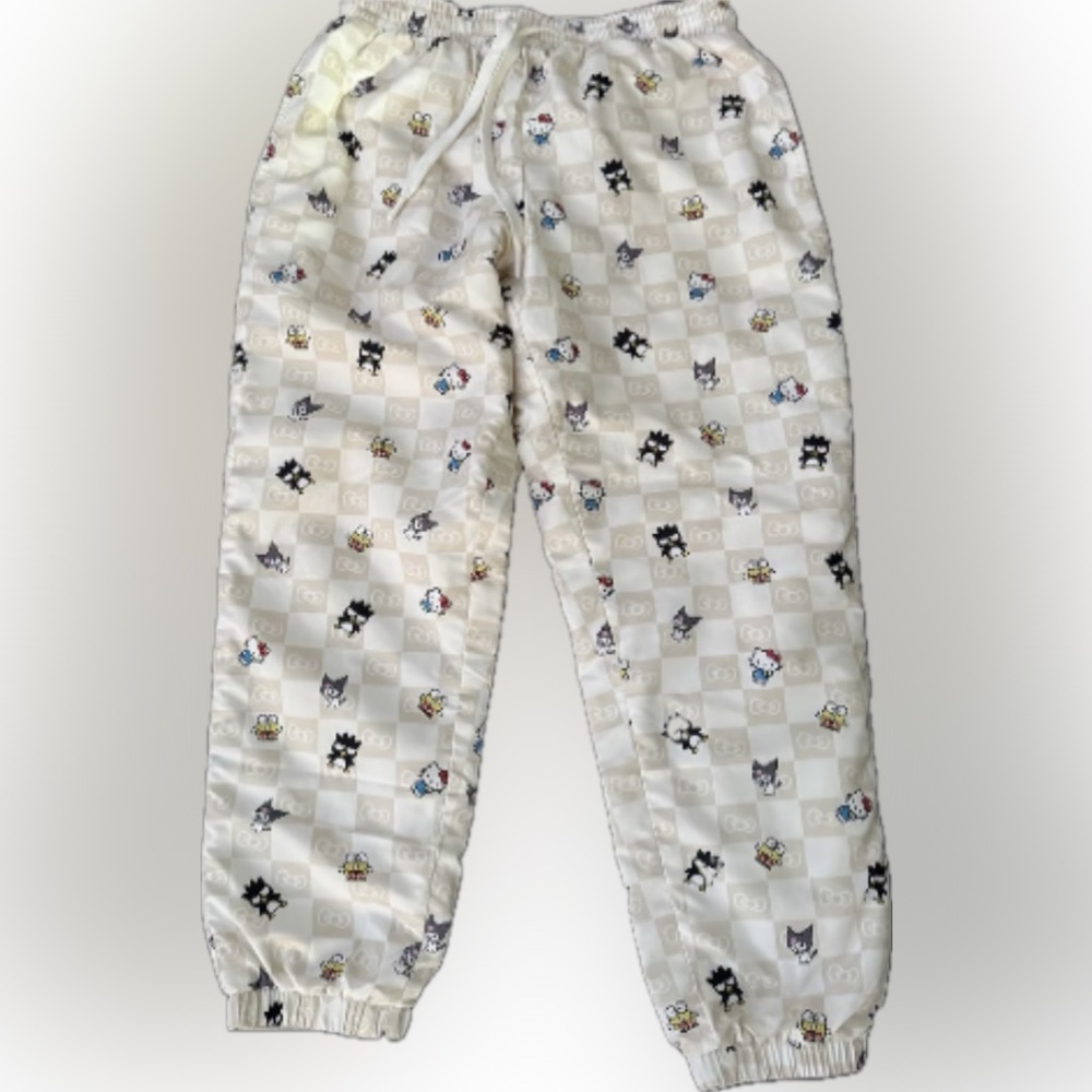 Forever 21 x Hello Kitty & Friends Track Pants Size M Checkered Beige